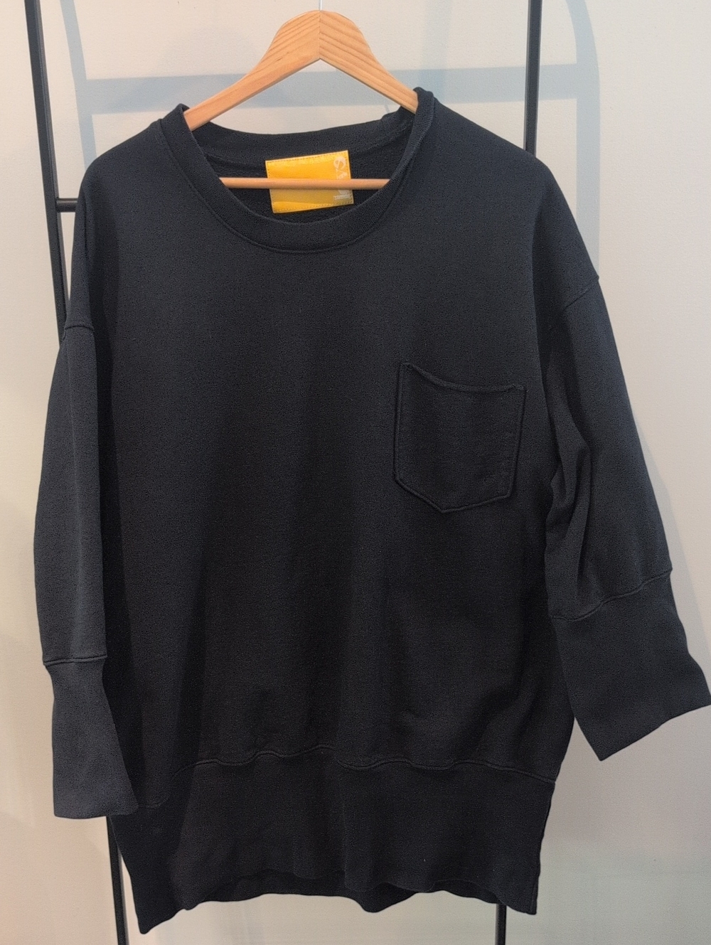Men's Black Crewneck Pocket Sweater